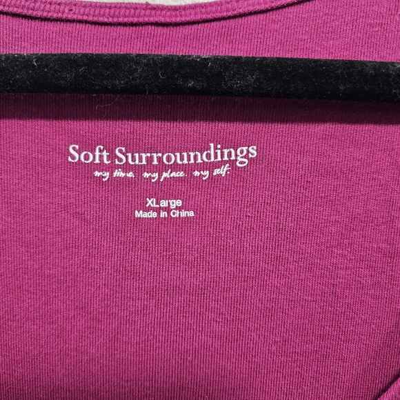 Soft Surroundings Deep Pink Flowing Maxi Dress 3/4 Sleeves Size XL Style 28105 - Picture 6 of 8